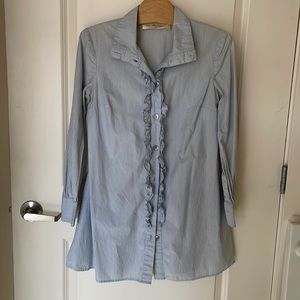 Anthropologie Tunic Length Button Down Shirt